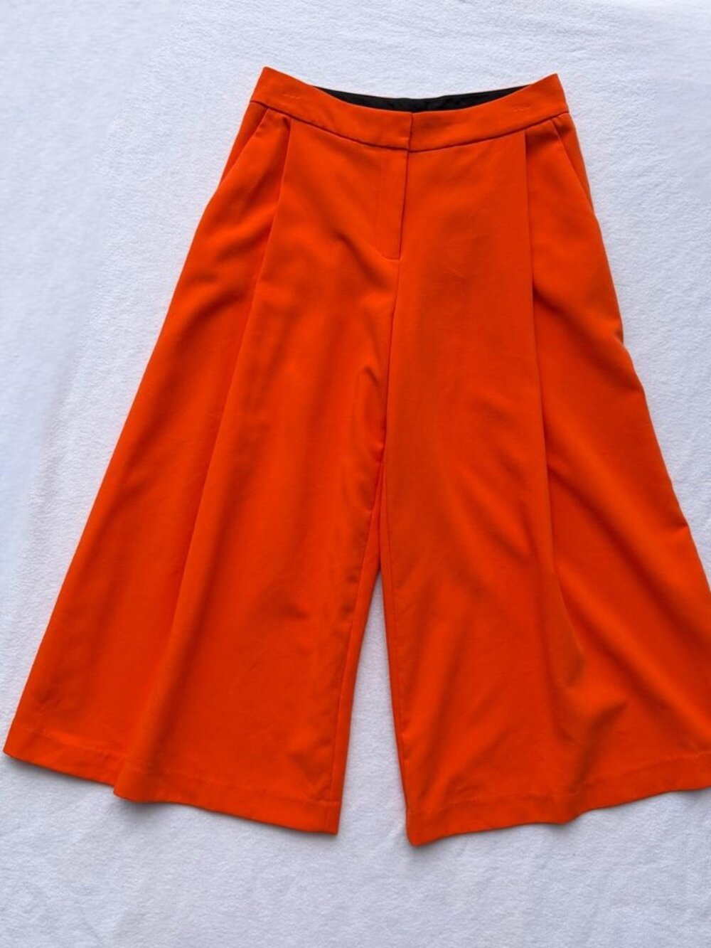 Victoria Beckham for Target Bright Orange Wide Leg Culottes Crop Work Pants Sz 6